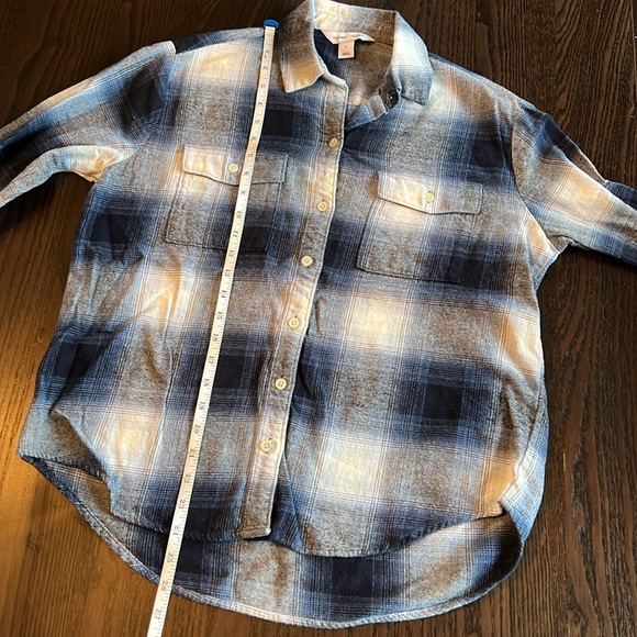 OLD NAVY flannel button-down, blue/white size S - Picture 9 of 9